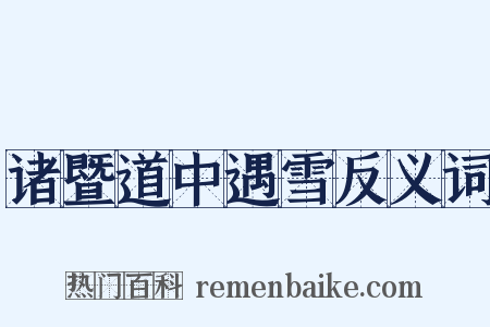 诸暨道中遇雪反义词是什么意思的图片